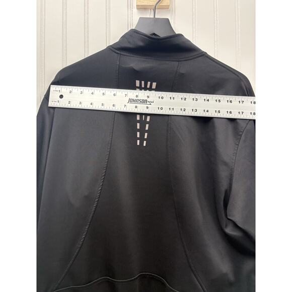 Sports Full Zip Polyester Jacket Mens Size‎ L Zip Pockets Black Grey #111 - Picture 9 of 12